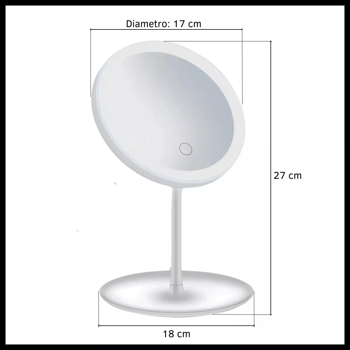 Rechargeable Touch LED Makeup Mirror