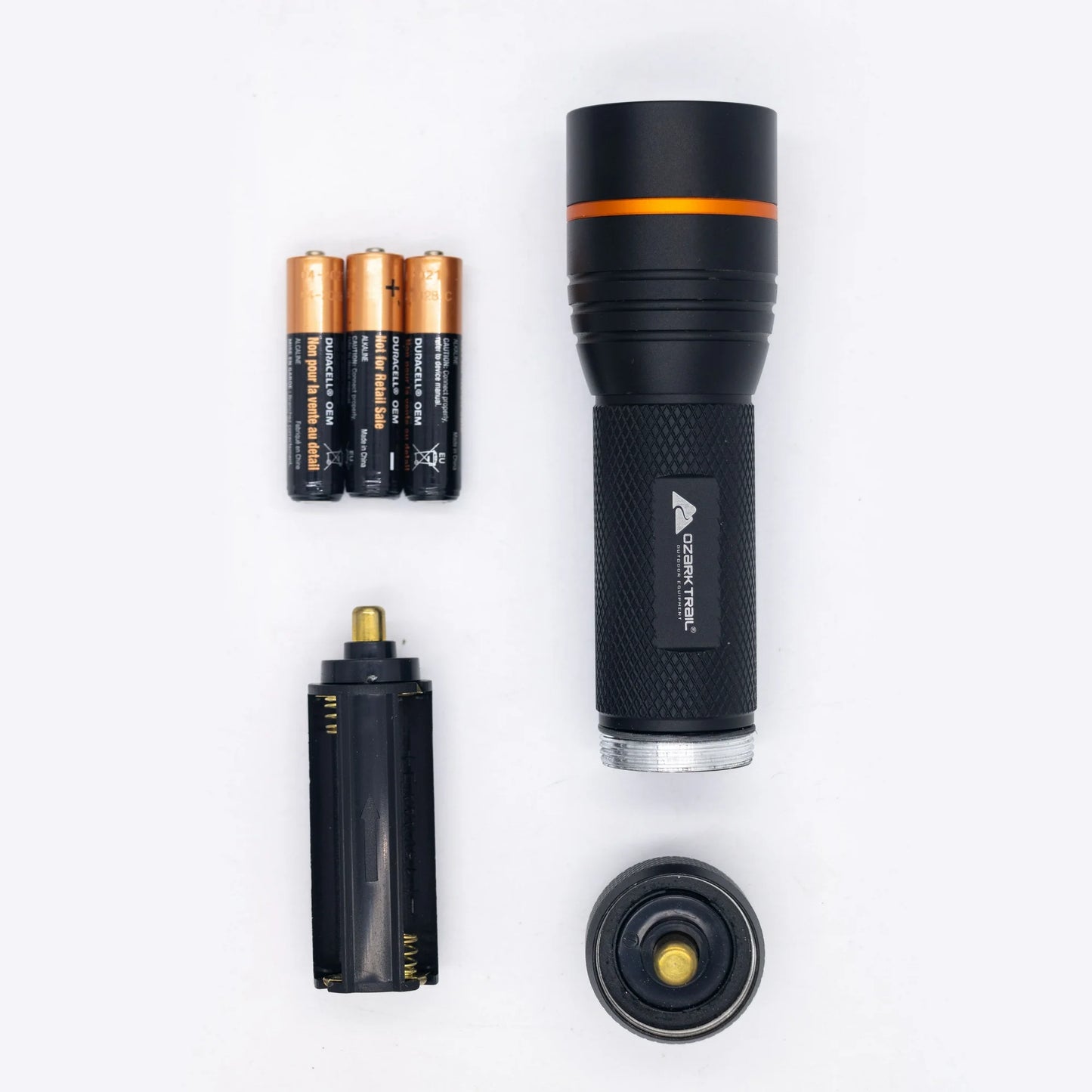 Ozark Trail 420 Lumens LED Flashlight with 3AAA Batteris-Black
