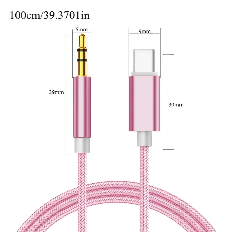 RISKAI USB Type-C to 3.5mm Auxiliary Cable