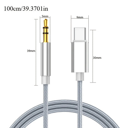 RISKAI USB Type-C to 3.5mm Auxiliary Cable