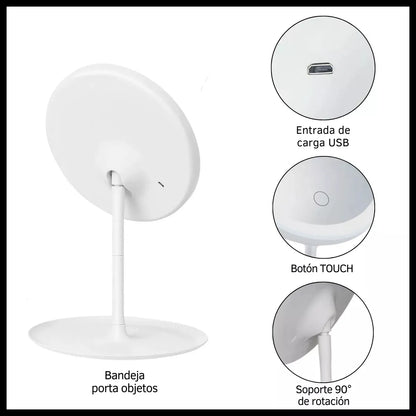 Rechargeable Touch LED Makeup Mirror