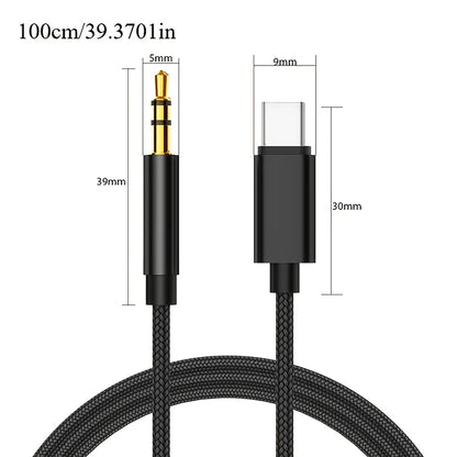 RISKAI USB Type-C to 3.5mm Auxiliary Cable